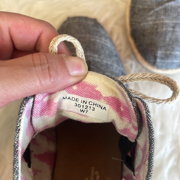 Toms Blue/Gray Denim Wedge Heels Women's Size 7 - Picture 10 of 14